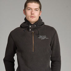 Diesel Spuma Washed Black Half Zip Hoodie