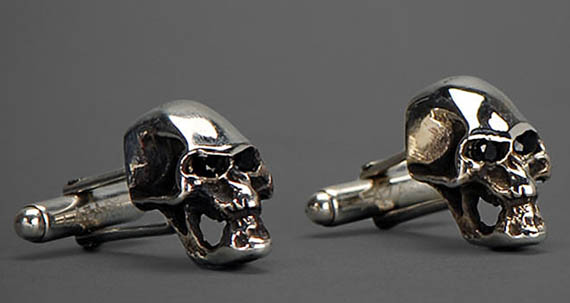 John Varvatos Sterling Silver Skull Cufflinks