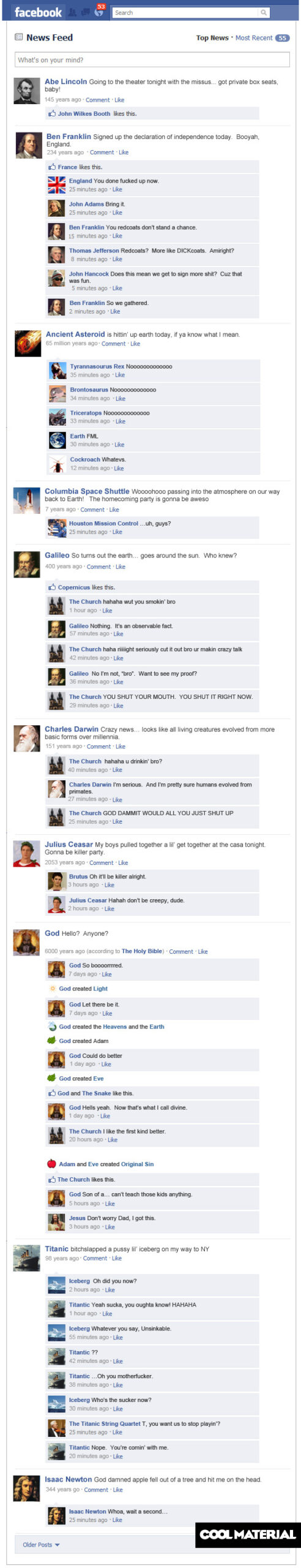 If Historical Events had Facebook Statuses
