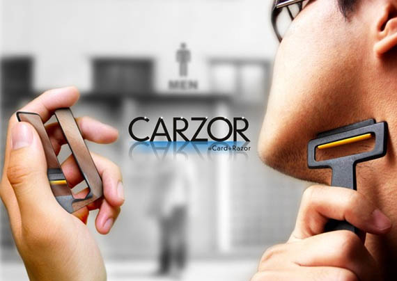 Carzor-Card Shaped Razor & Mirror