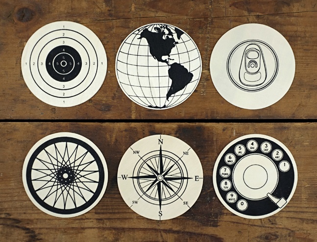 Wood Circular Graphic Coasters