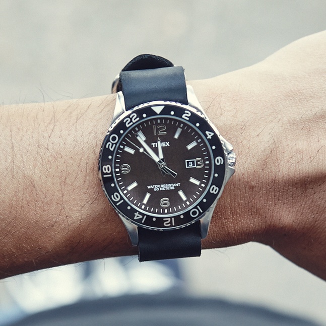 Timex Sport with Custom Handmade Leather Band