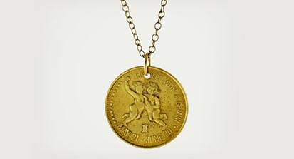 Zodiac Peep Show Token Necklace
