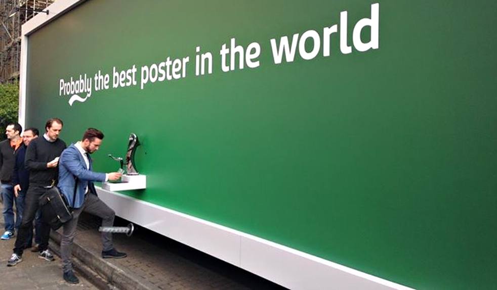 This Carlsberg Billboard Dispenses Beer