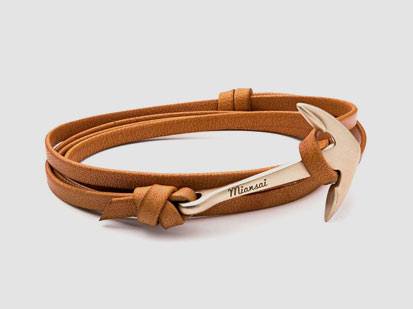 Miansai Anchor on Leather Bracelet