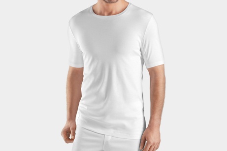 HANRO Sea Island Cotton Short Sleeve Crew Neck