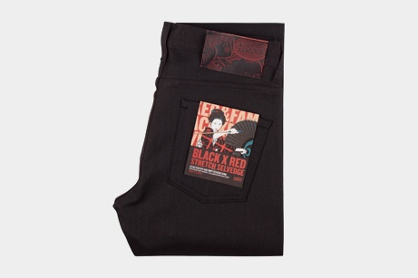 Naked & Famous Black x Red Stretch Selvedge