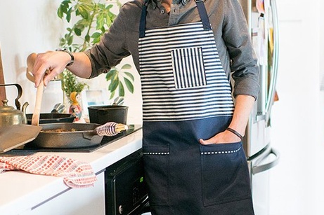 Schoolhouse Electric x Hedley & Bennett Blue Striped Apron