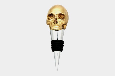 Gold Skull Bottle Stopper