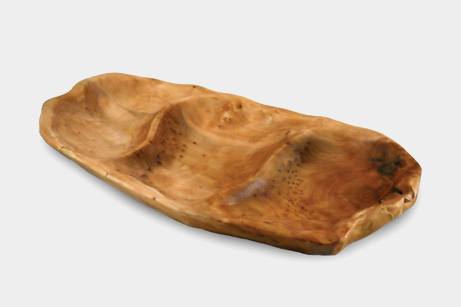 Enrico Root Wood Three Section Tray