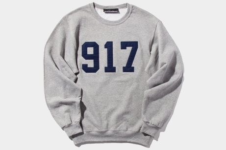 Nine One Seven Varsity Applique Crew Neck Sweatshirt