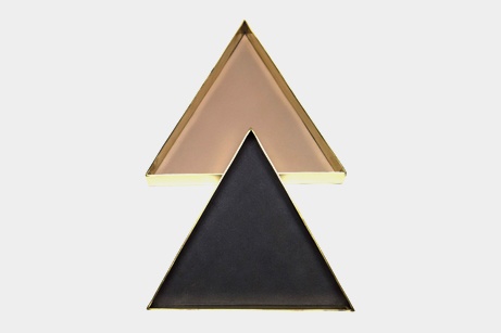 Rose & Fitzgerald Solid Brass Lined Triangle Valet Tray