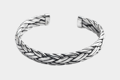 NOVICA Woven Sterling Silver Cuff Bracelet