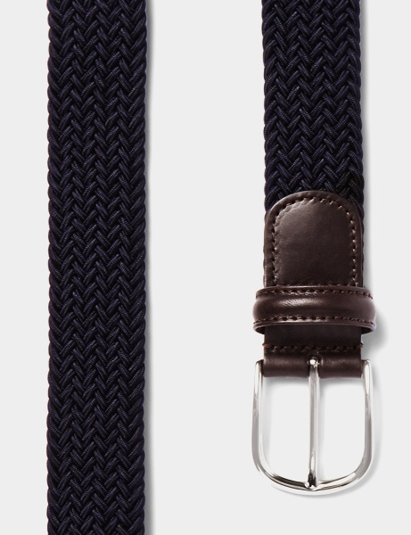 Anderson’s Midnight Blue Woven Waxed-Cord Belt