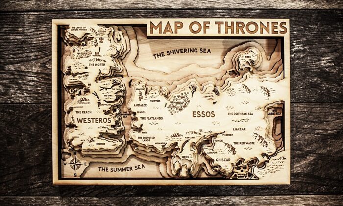 Game of Thrones 3D Wood Map