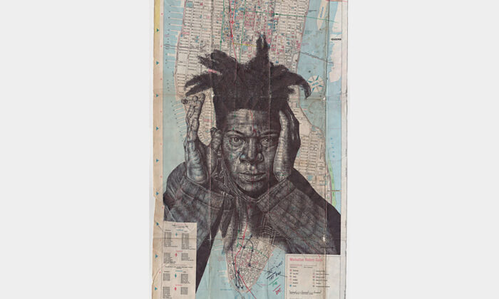 Ballpoint Pen Portraits on Vintage Maps and Stationary