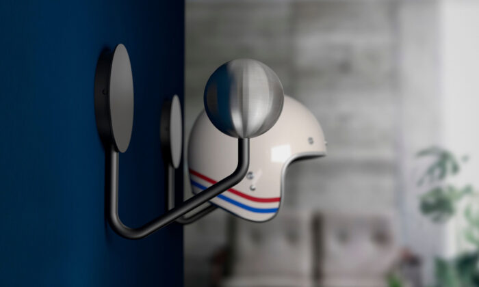The Halley Helmet Rack Stores Your Helmet in Style