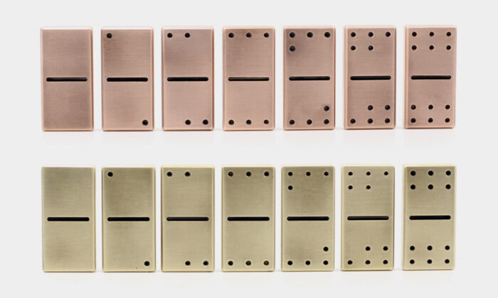 J.L. Lawson & Co. Solid Brass or Copper Dominoes