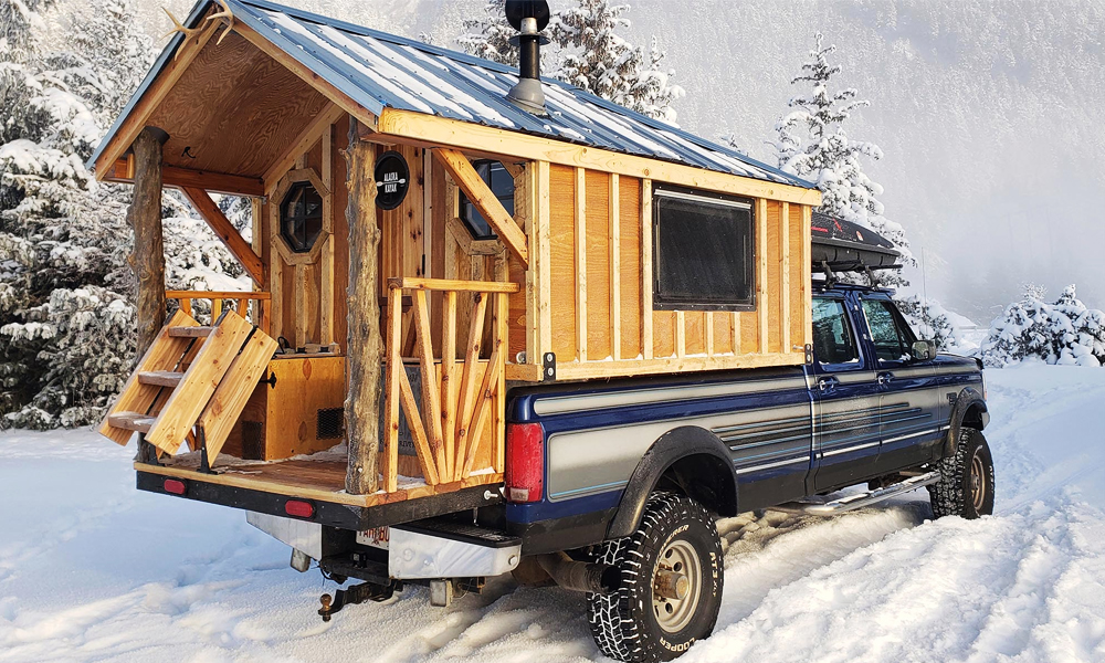1996 Ford F-350 Has Its Own Log Cabin Mini Home