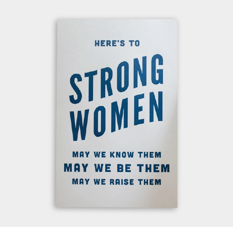 Fox & The Bee Here's to Strong Women Letterpress Print