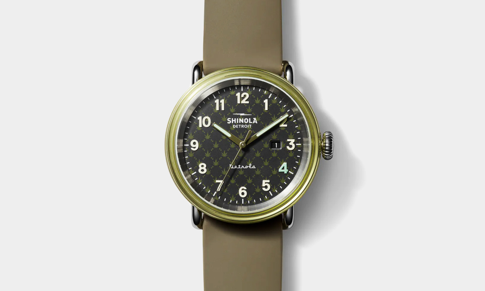 Shinola’s Twenty After Four Watch Has a Subtle Marijuana Print