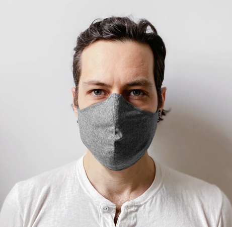 Stock Mfg. Co. Gray Chambray Washable Face Mask