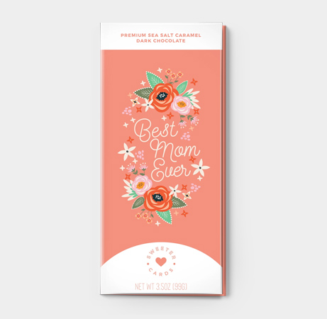 Sweeter Cards Best Mom Ever Sea Salt Caramel & Dark Chocolate Bar