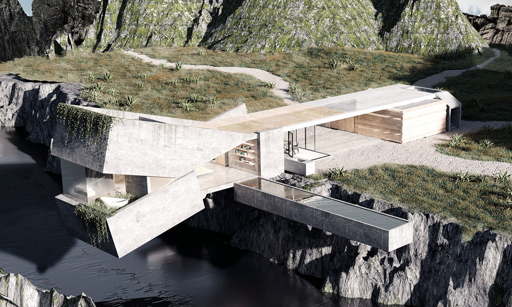 NADA Studio WTBA Concrete Cantilevered House