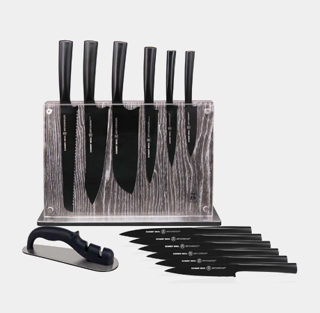 Jet Black 14 Pc Knife Block Set