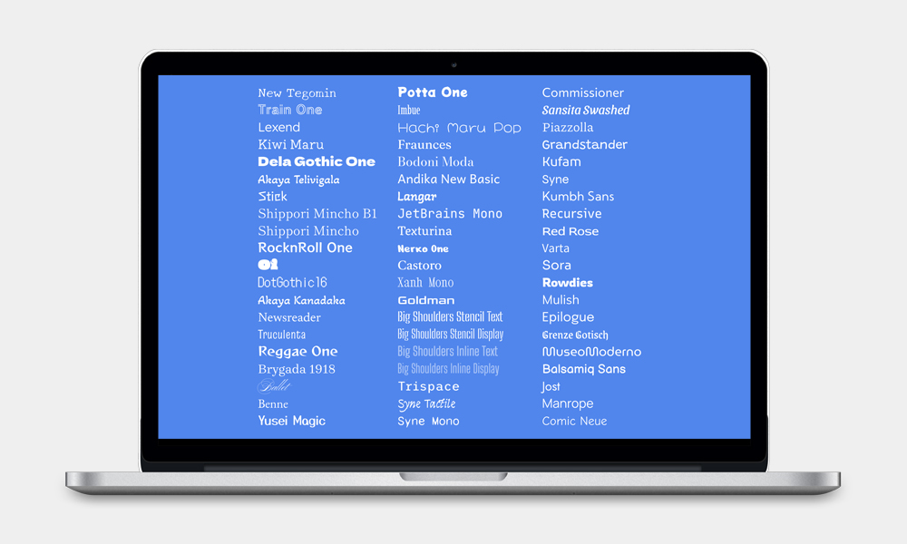 Google Added 60 New Fonts to Their Library