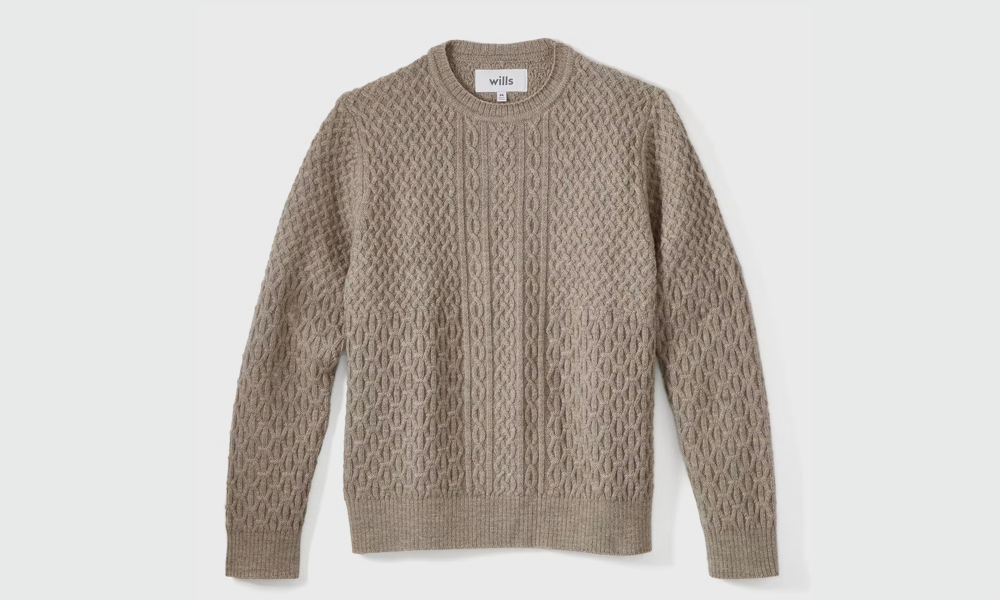 Wills Cable Knit Wool Sweater