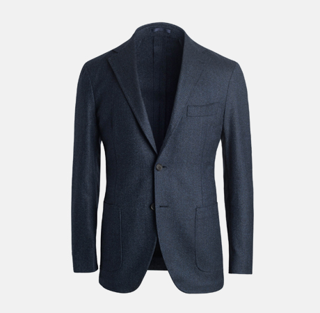 Waverly Slate Blue Herringbone Flannel Jacket