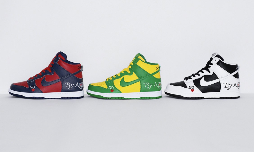 Supreme x Nike SB Dunk High “By Any Means” Sneakers