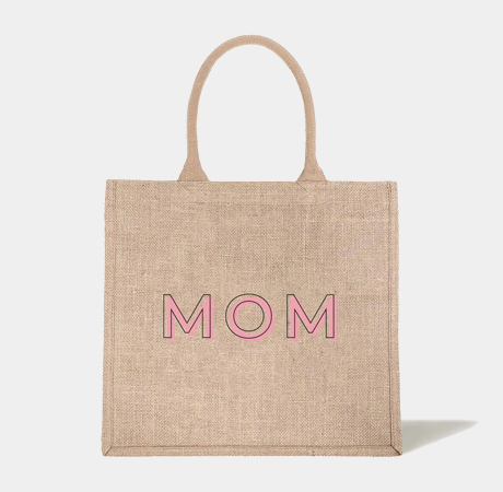Mom Jute Shopping Tote