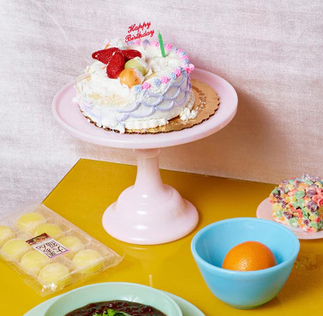 Pink Milk Glass Cake Stand