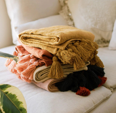 Sol Natural Dyed Throw Blankets