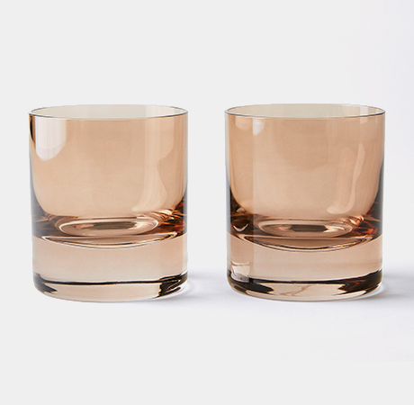 Estelle Hand-Blown Colored Rocks Glasses (Set of 2)
