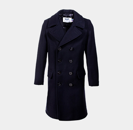 Schott NYC Knee Length Wool Peacoat