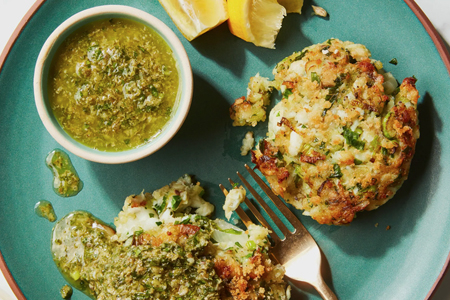 Fish Cakes With Caper-Parsley Sauce