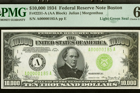 A $10,000 Bill From 1934 Just Sold For a Record $480,000