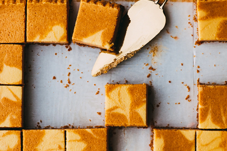 Marbled Pumpkin-Maple Cheesecake Bars