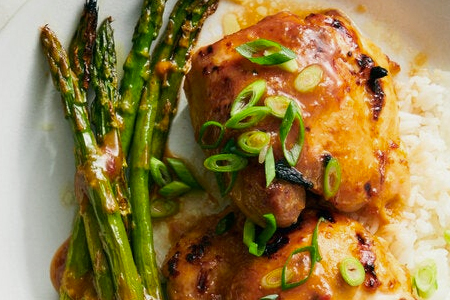 Miso-Honey Chicken and Asparagus