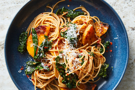 Pasta With Butternut Squash, Kale and Brown Butter
