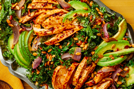 Smoky Chicken and Avocado Kale Salad
