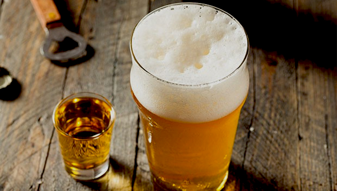 Pilsner and Straight Bourbon