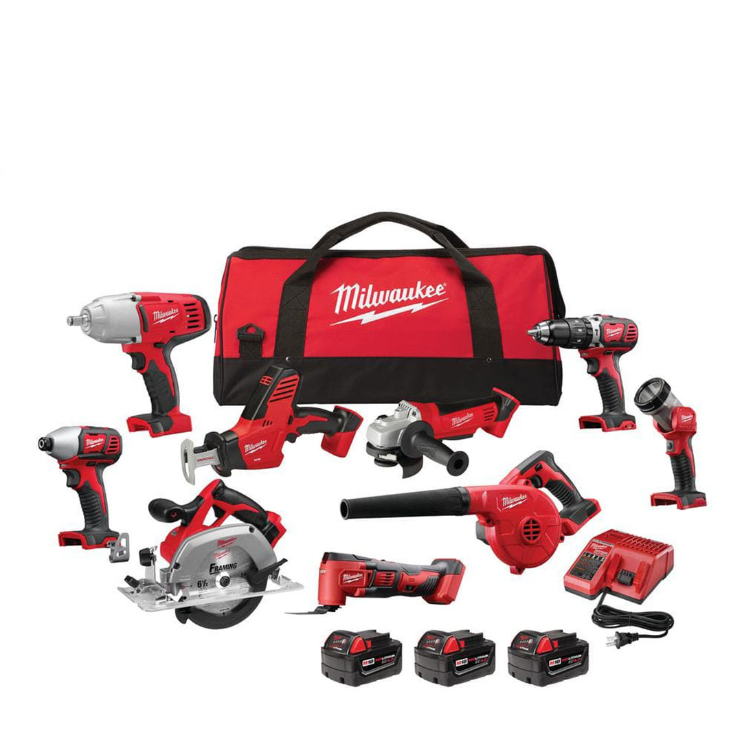 Milwaukee M18 18V Lithium-Ion Cordless Combo Tool Kit - 50% Off