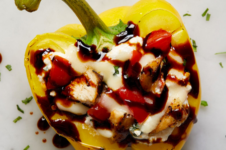 Caprese Chicken-Stuffed Peppers