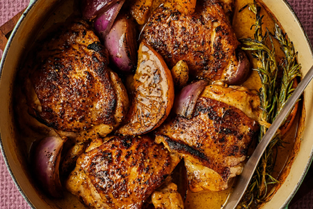 Orange-Wine-Braised Chicken Thighs