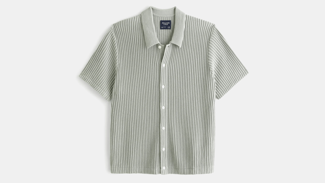 Plisse Button Through Sweater Polo