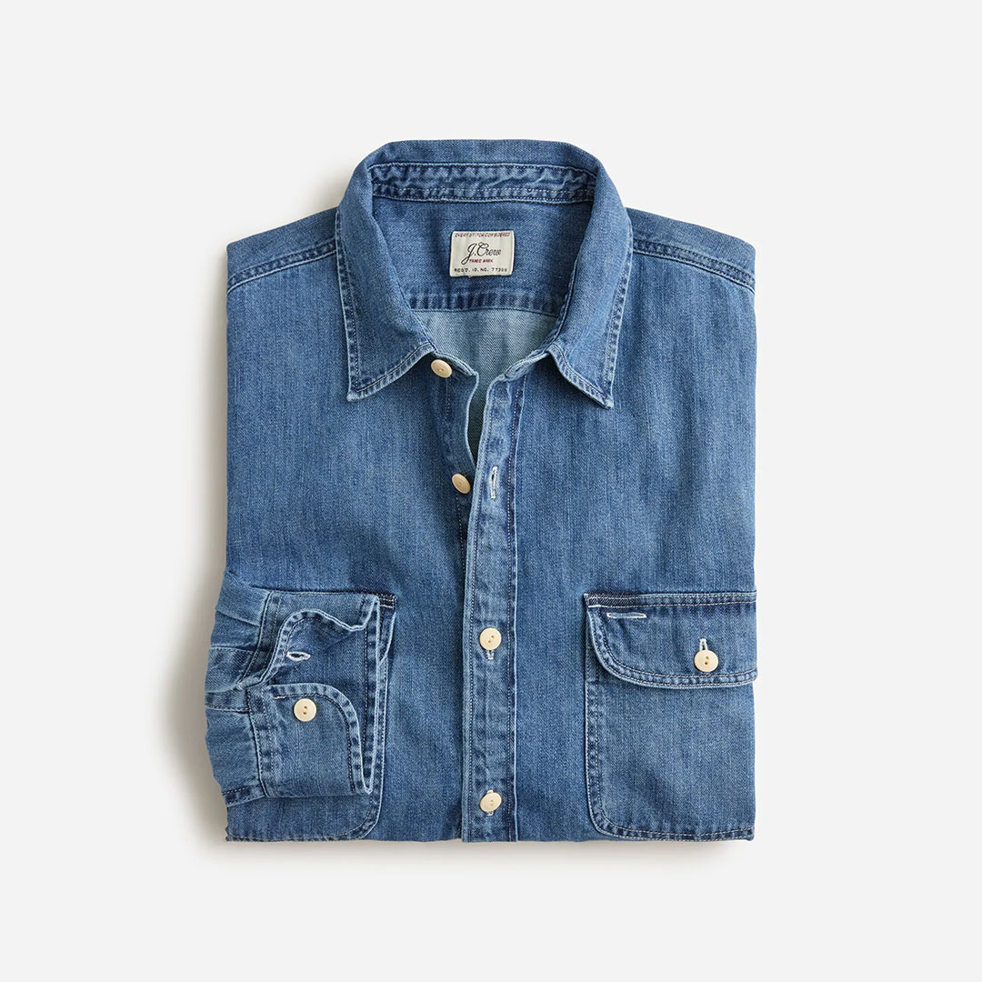 J. Crew Midweight Denim Workshirt - 43% Off